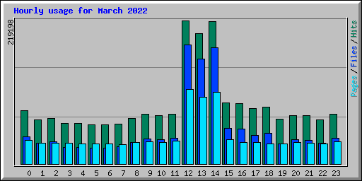 Hourly usage for March 2022